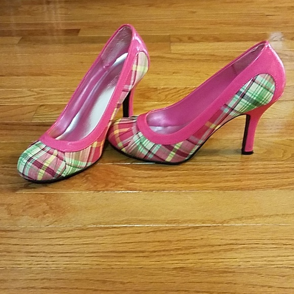 bright colored pumps